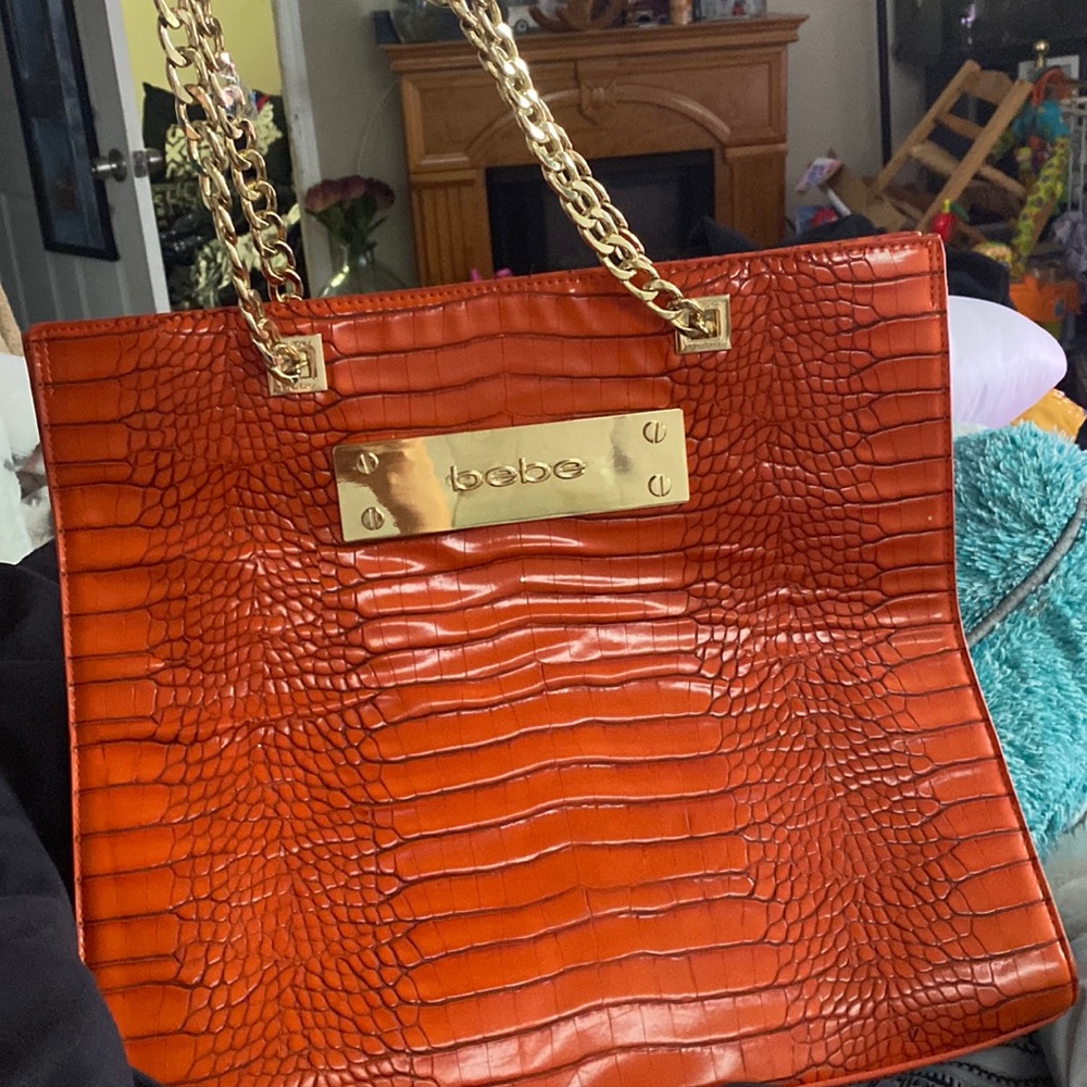 GORGEOUS ORANGE BEBE TOTE BAG